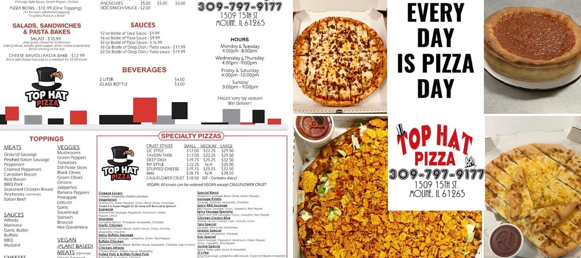 TOP HAT PIZZA Menu